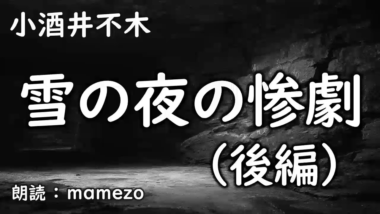 【朗読/小説/ﾐｽﾃﾘｰ】 小酒井不木 「雪の夜の惨劇」（後編）