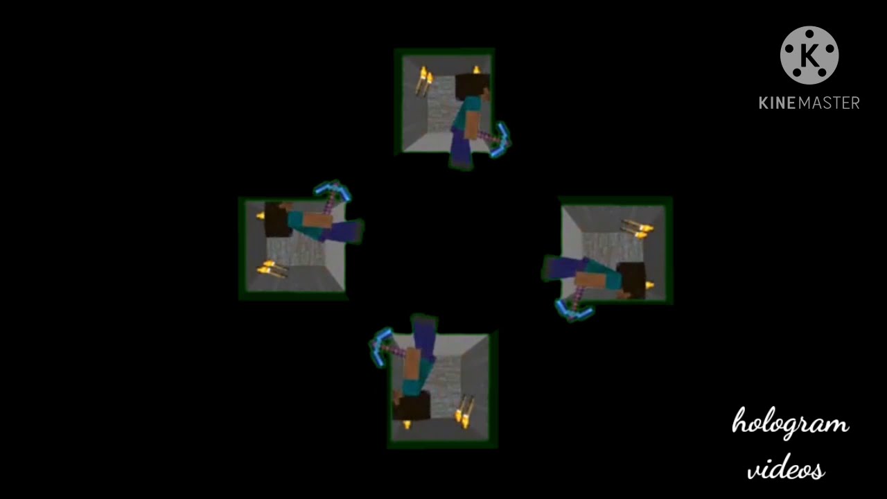 Minecraft Steve mining hologram video