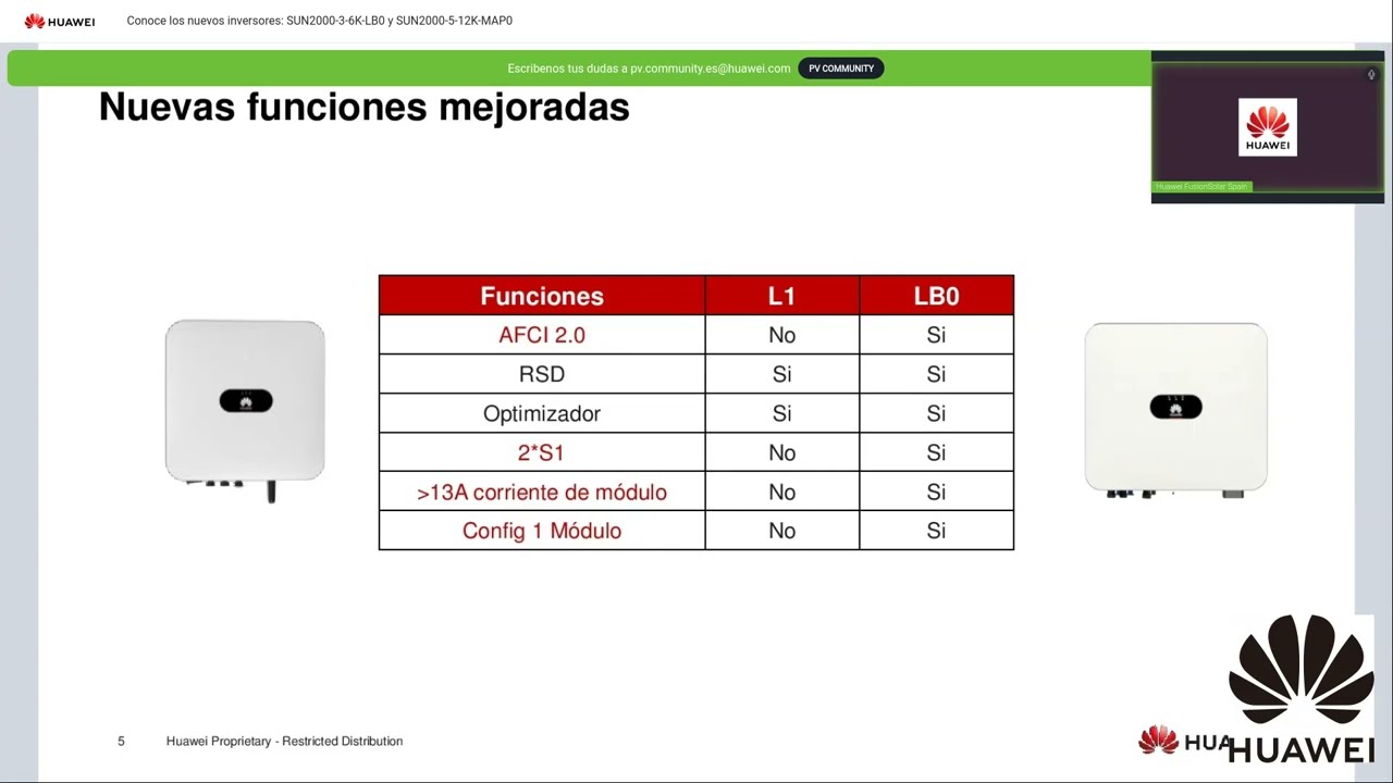 Formación:  Descubre los nuevos inversores de Huawei: SUN2000-3-6K-LB0 y SUN2000-5-12K-MAP0 ⚡🔋