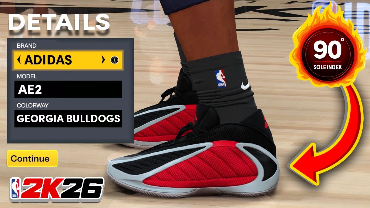 NBA 2K26 Shoe Creator: adidas AE 2 Georgia Bulldogs