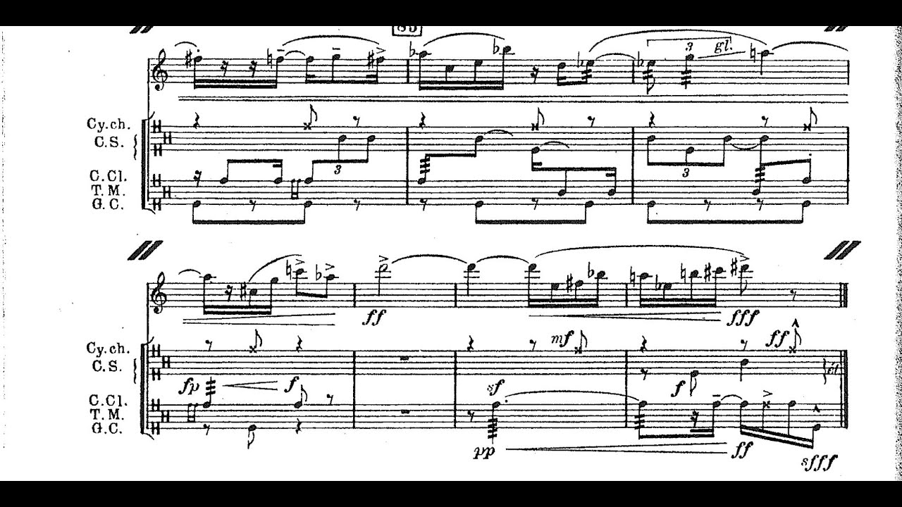 André Jolivet - Heptade for Trumpet and Percussion (1971) [Score-Video]