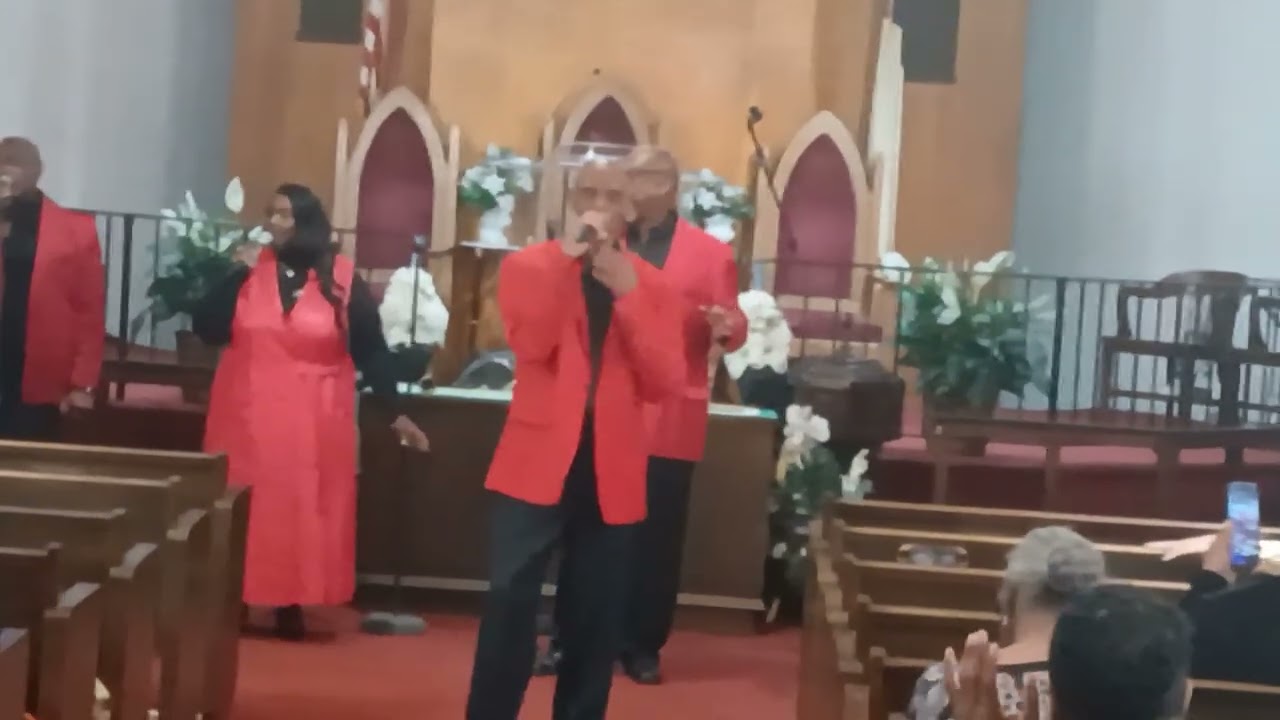 Stopped in to watch my father's gospel group and watch my father sing. 