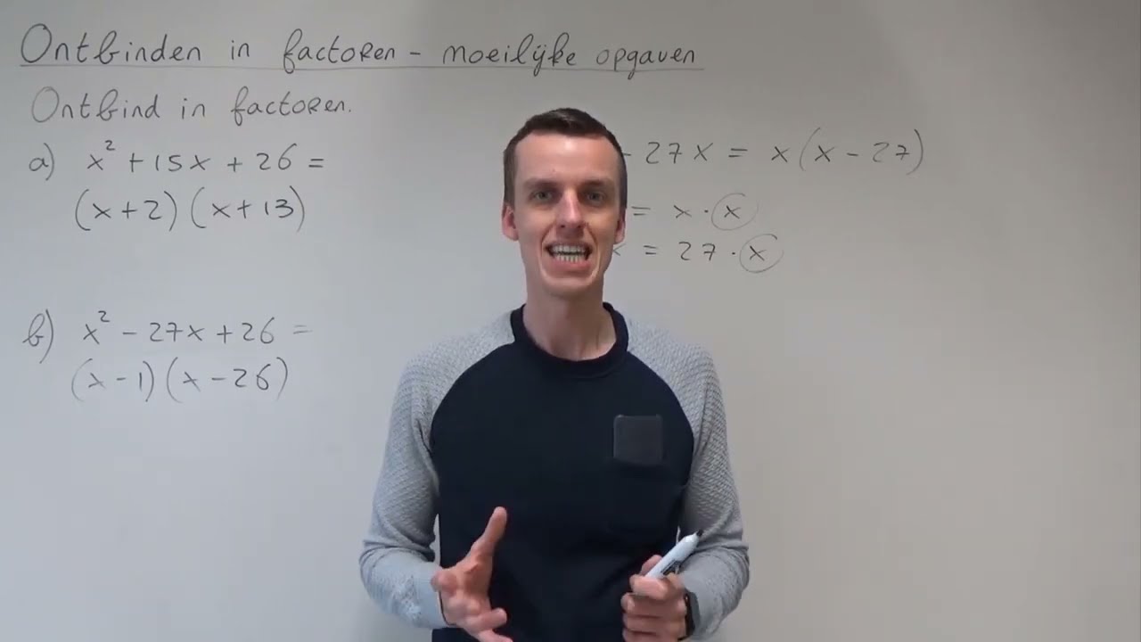 Ontbinden in factoren - moeilijke opgaven (2 HAVO/VWO & 2 VWO)