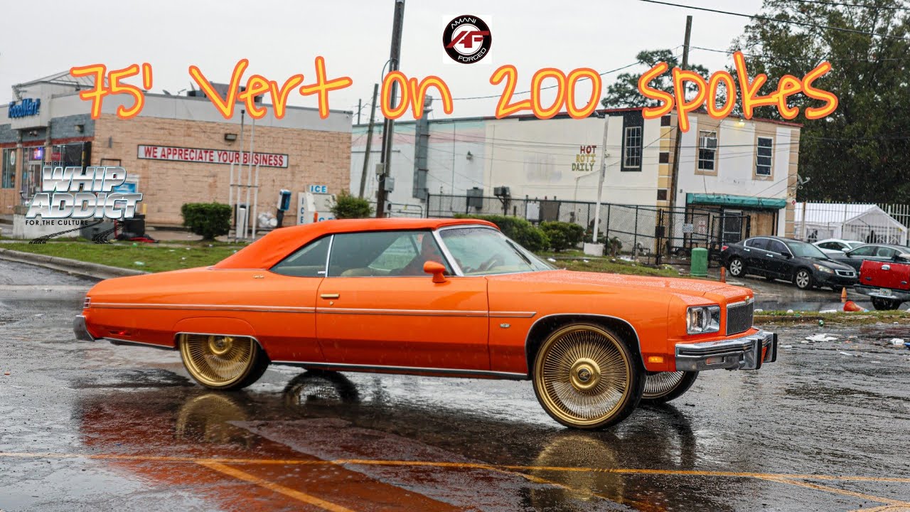 Pearl Orange 75' Caprice Vert on All Gold Amani Forged 200 Spokes, Custom Interior and Car Audio!