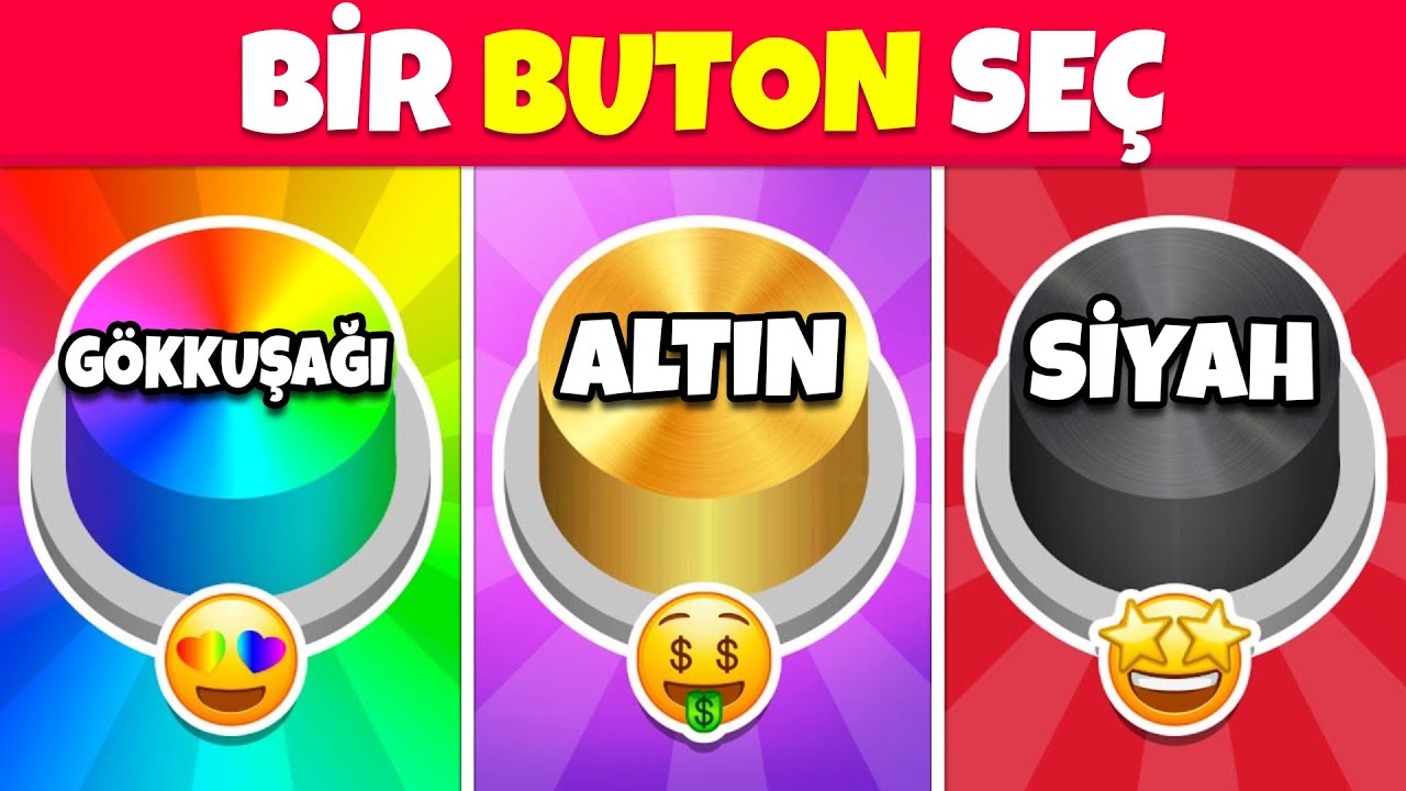 Bir BUTON Se&ccedil;...! G&ouml;kkuşağı, Altın veya Siyah 🌈⭐️🖤 Ne Kadar Şanslısın? 😱