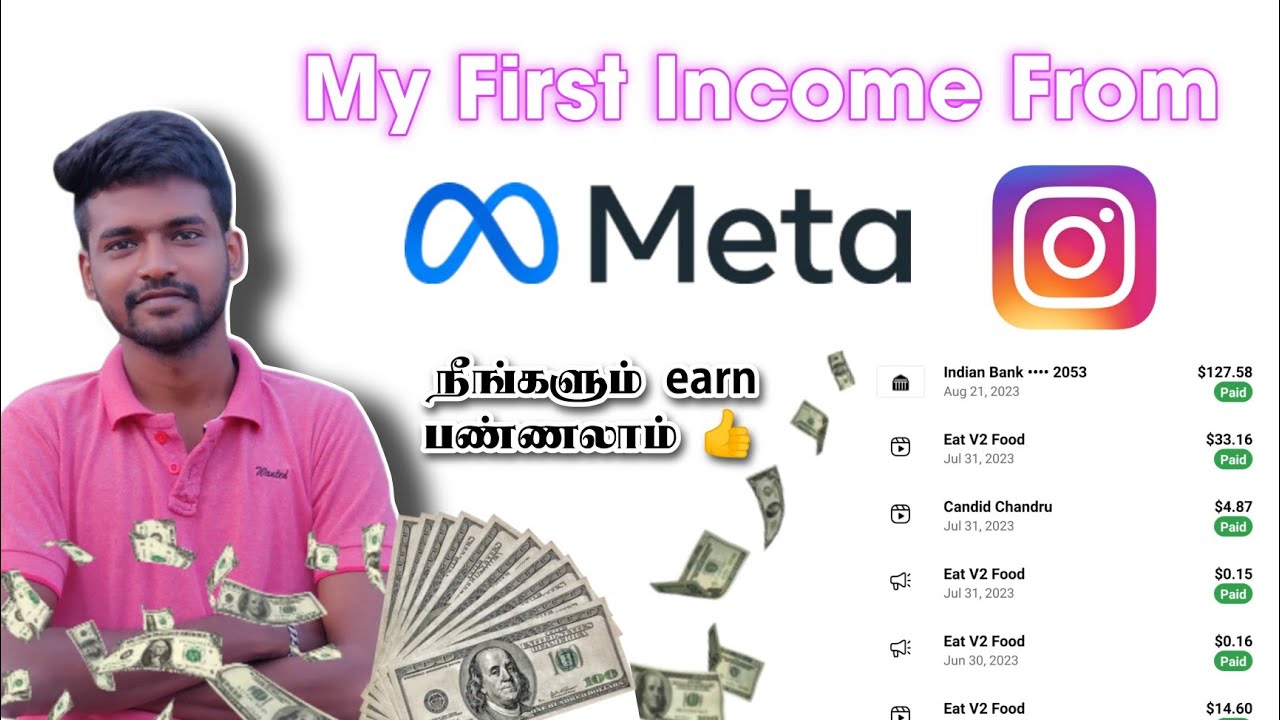 My First Instagram Salery 💯 How To earn Money From Instagram & Facebook Meta 💥 Candid Chandru