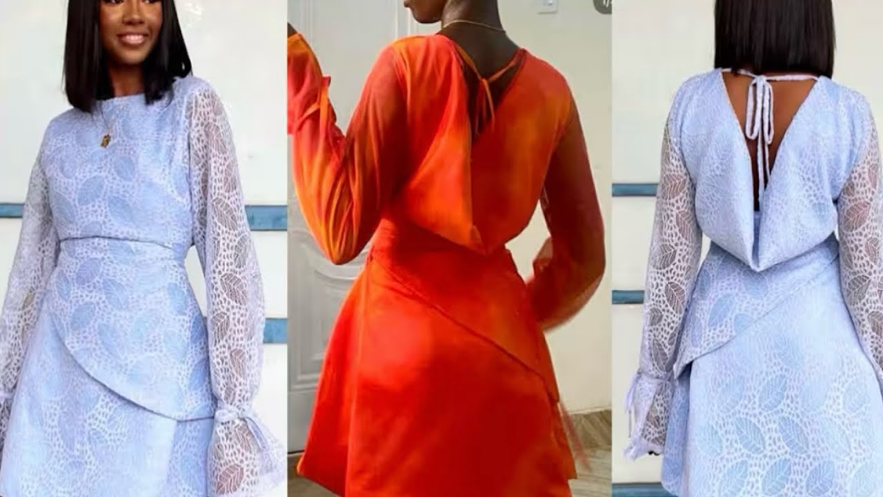 How to draft and cut a stylish asymmetric two-piece set #top #skirt #cowlneck 