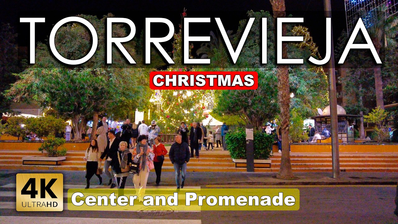 Christmas Torrevieja - Center and Promenade - Spain | Costa Blanca - Walking tour [4k 60fps]