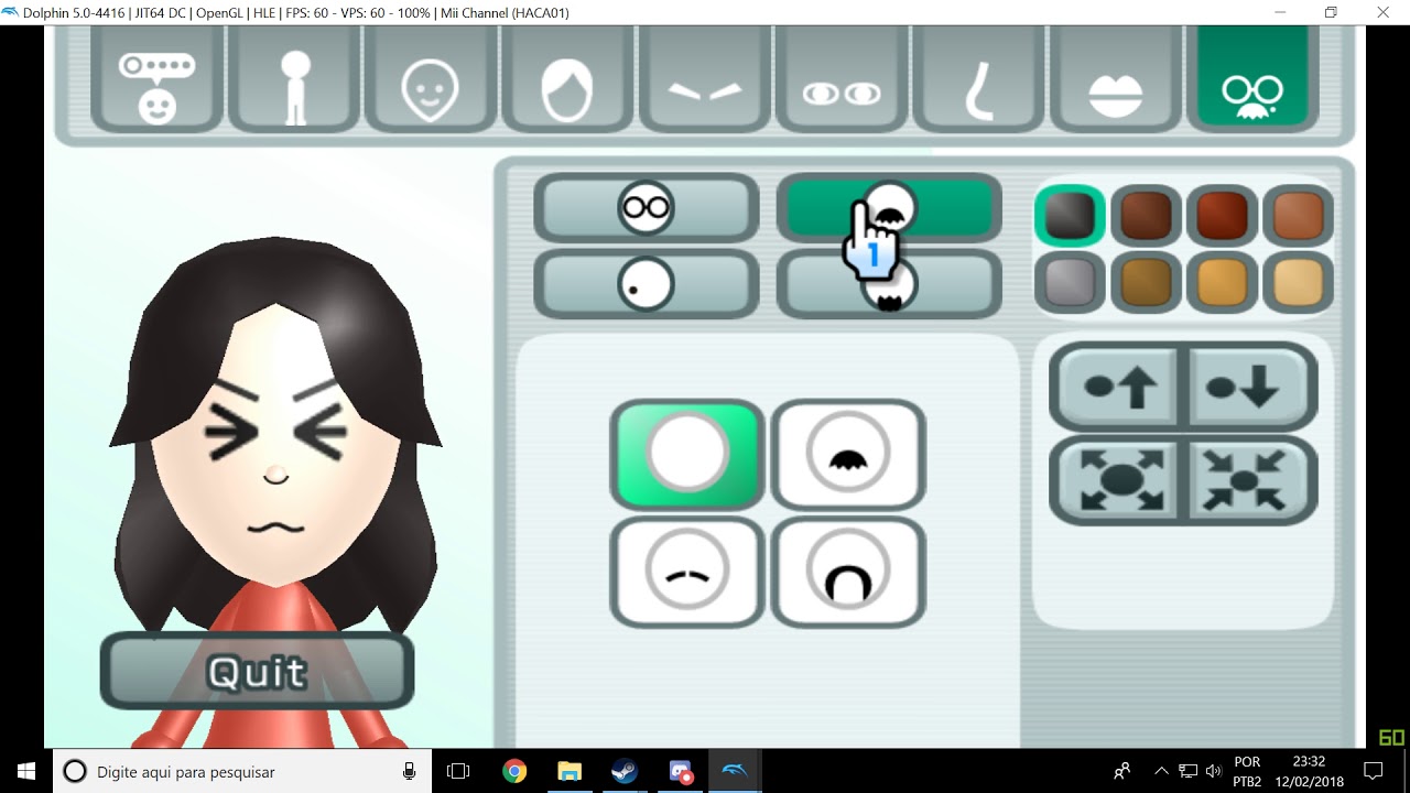 Creating a Mii on Dolphin 5.0