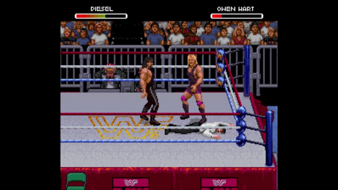 WWF RAW 1994 Owen Hart vs Diesel - SNES