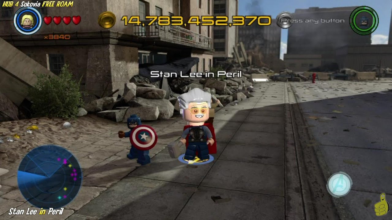 Lego Marvel Avengers: HUB 4 / Sokovia FREE ROAM (All Collectibles) - HTG