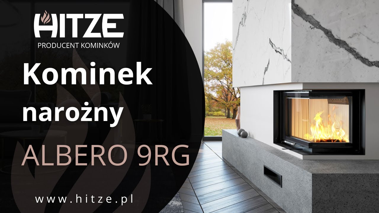 🔥 Kominek narożny (prawy) - ALBERO 9RG - HITZE Producent Kominków || Kominek na drewno z Gilotyną 🔥