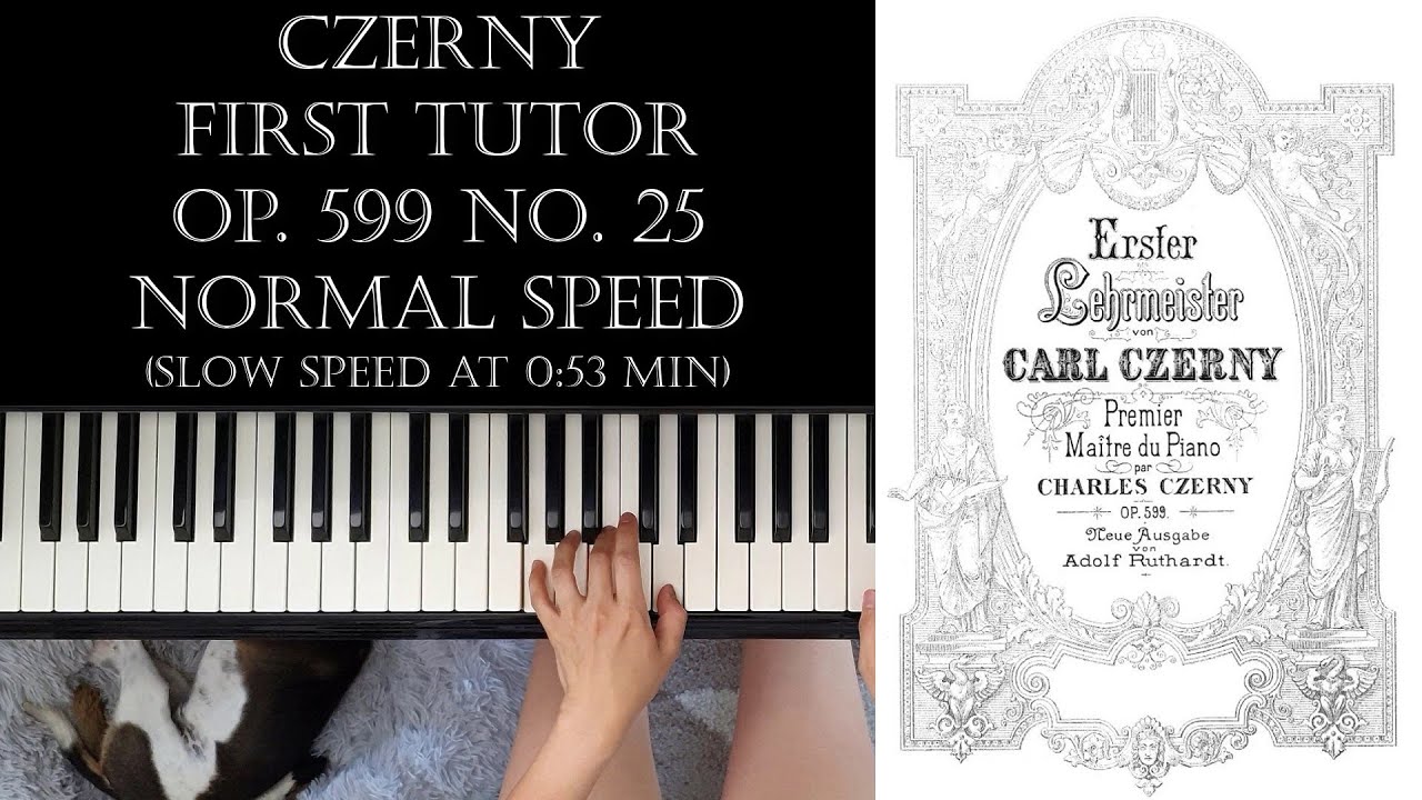 Carl Czerny - First Tutor - Op. 599 No. 25 / Tutorial & Free Sheets (Piano) [Mom with Grand Piano]