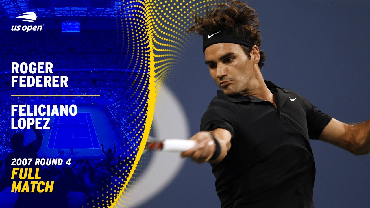 Roger Federer vs. Feliciano Lopez Full Match | 2007 US Open Round 4