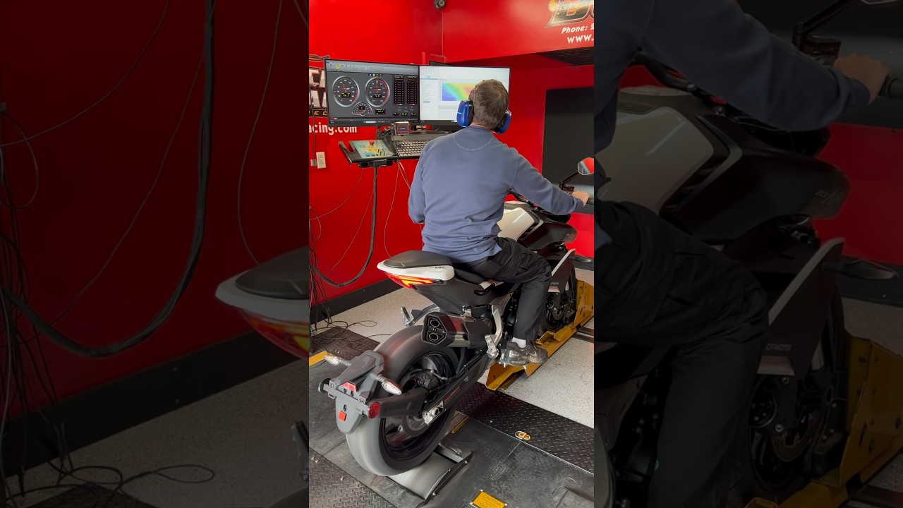 We put the new 2024 CFMOTO 800NK on the Dyno 🤯pt1 #motorcycles #CFMOTO #tuning #racing #streetbike