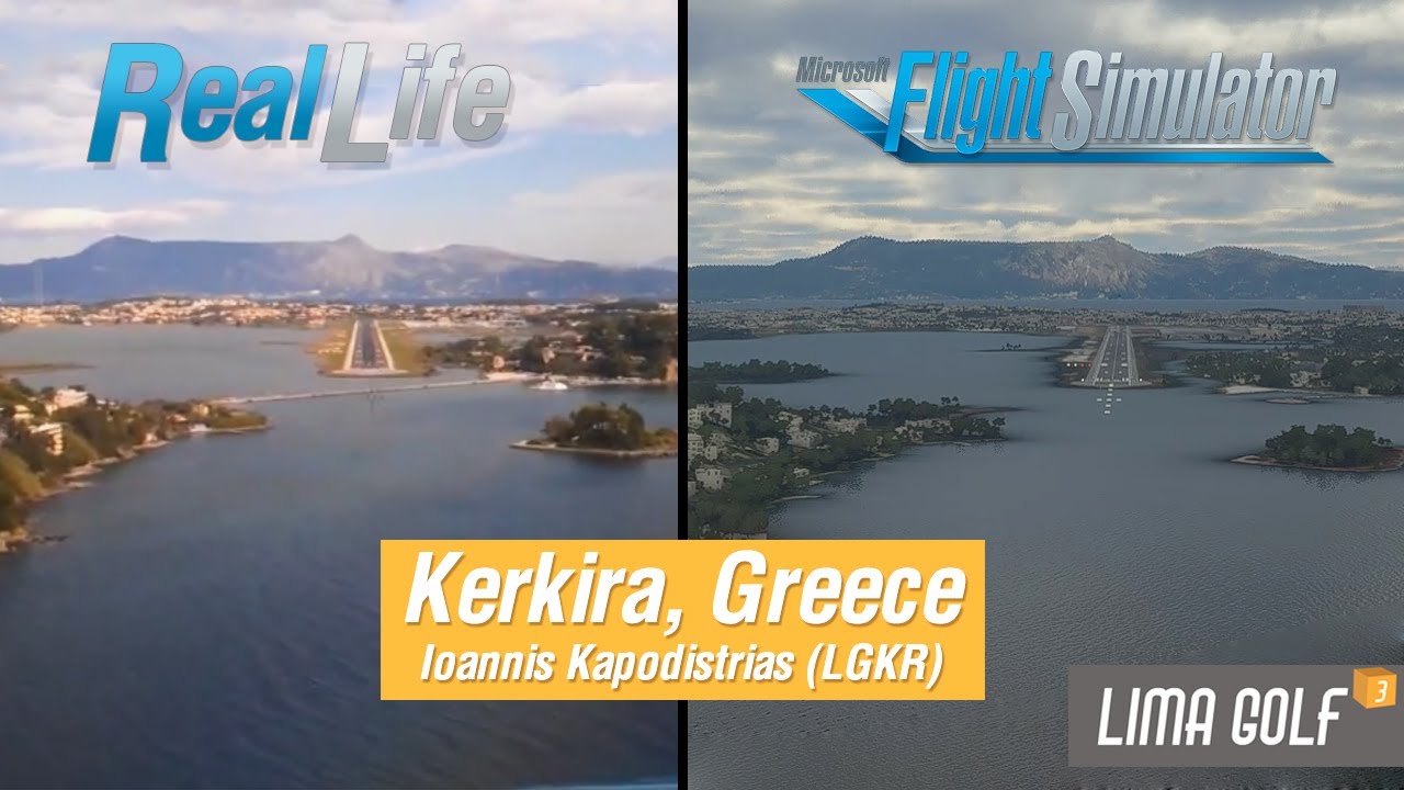 MS Flight Simulator 2020 vs Real Life | Landing to Kerkira (Corfu), Greece (LGKR) | Cockpit view