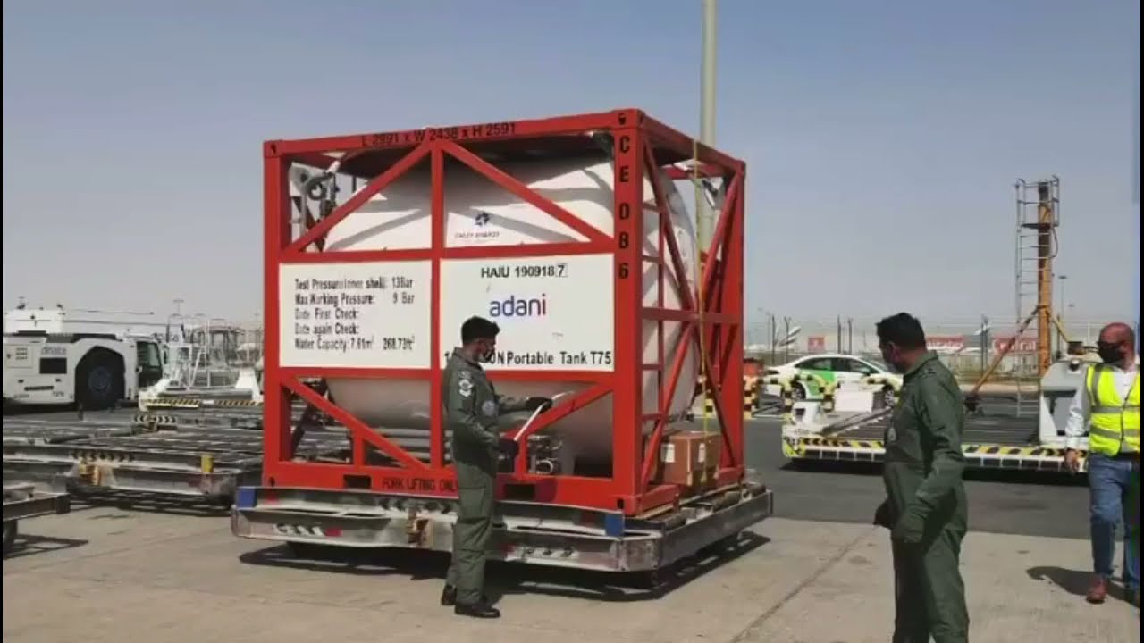 A C-17 aircraft of  landed at Air Force Station Palam today with medical supplies for Covid 19.