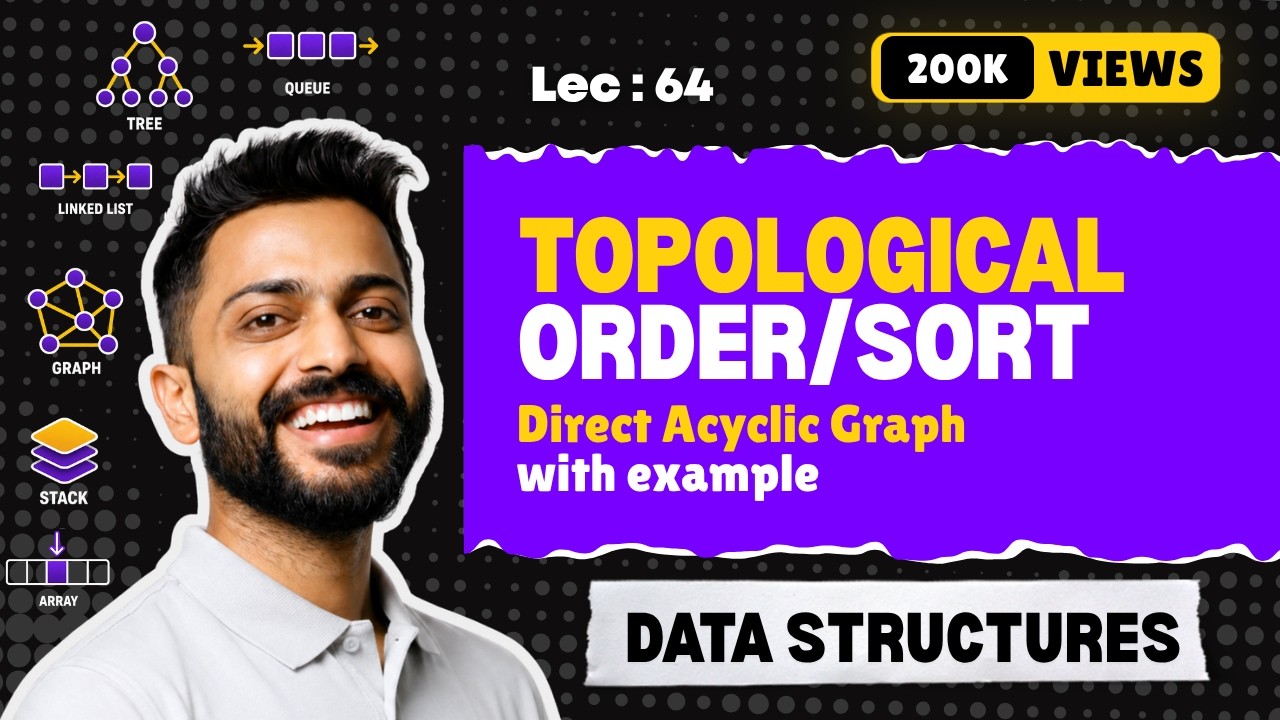 Lec-64: Topological Order/ Sort in DAG(Direct Acyclic Graph)