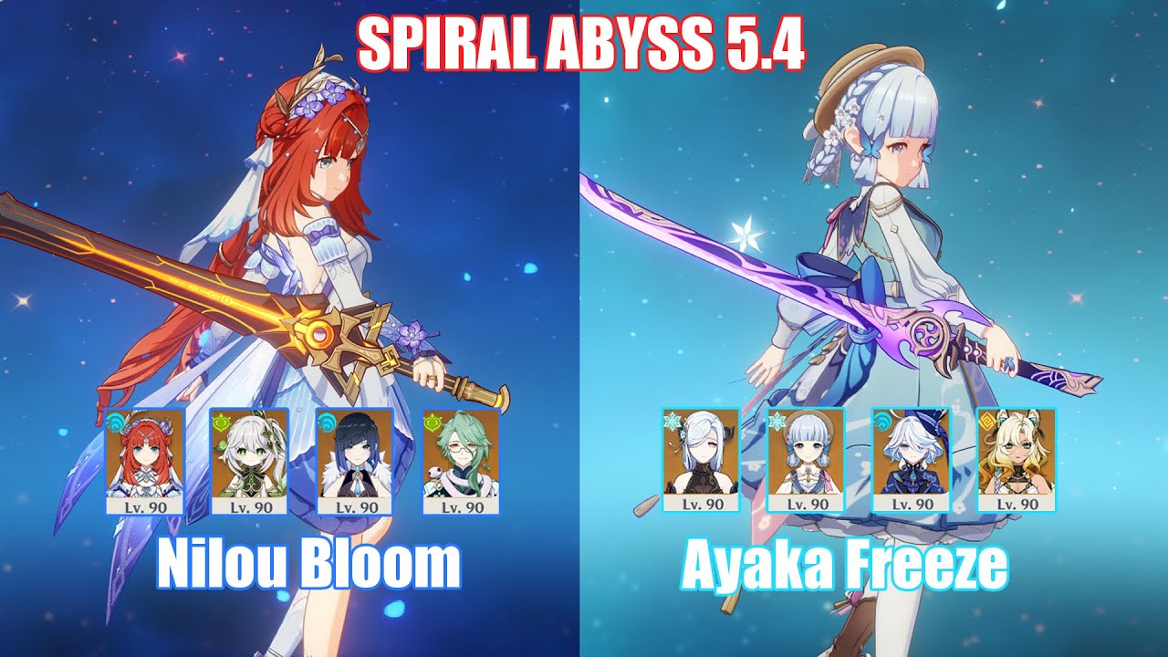 C0 Nilou Bloom & C0 Ayaka Freeze | Spiral Abyss 5.4 | Genshin Impact
