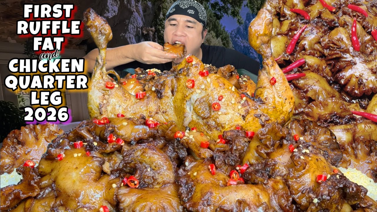 First Spicy Ruffle Fats with Chicken Quarter leg Mukbang 2026 ( Spicy Adobo Fats ) Pinoy Mukbang