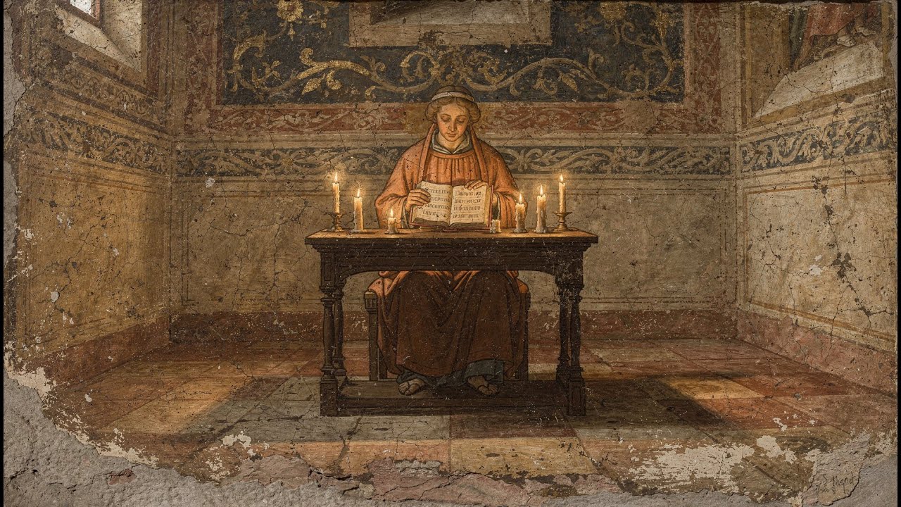 Candlelight Beneath Early Frescoes | Giotto-Inspired Medieval Ambience
