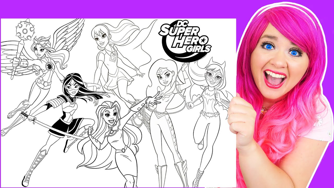 Coloring DC SuperHero Girls GIANT Coloring Pages | Crayola Crayons & Prismacolor Pencils