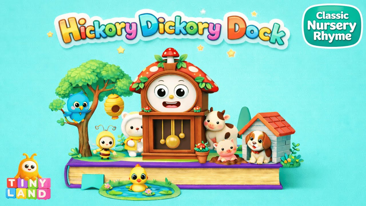 Watch Animals Discover How Clocks Work | Hickory Dickory Dock Interactive Song