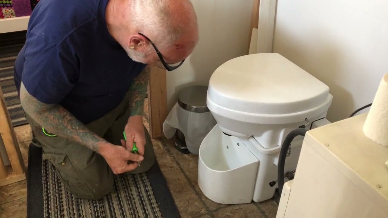 Plumbing Nature’s Head Composting Toilet into Grey Tank - Vlog 152 School Bus Conversion