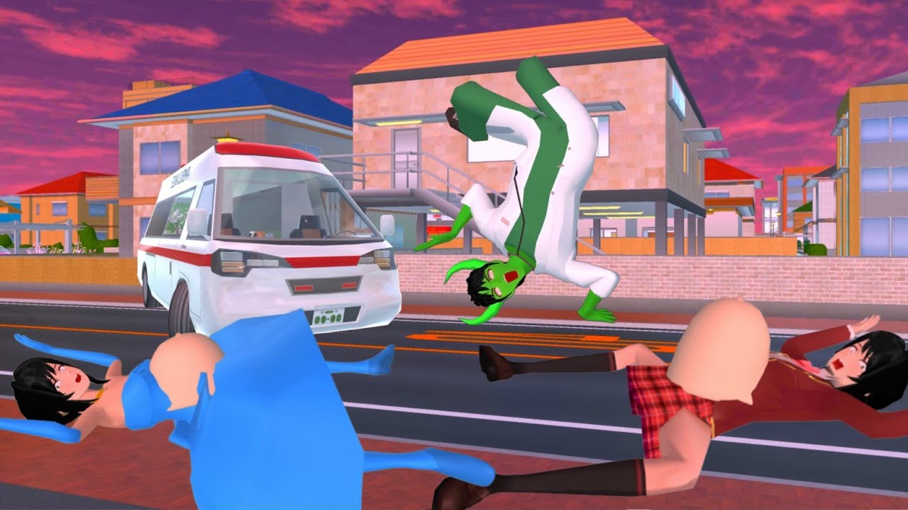 Elsa Rina School Pregnant Attacked by a doctor scary zombie 😱 #sakuraschoolsimullator 