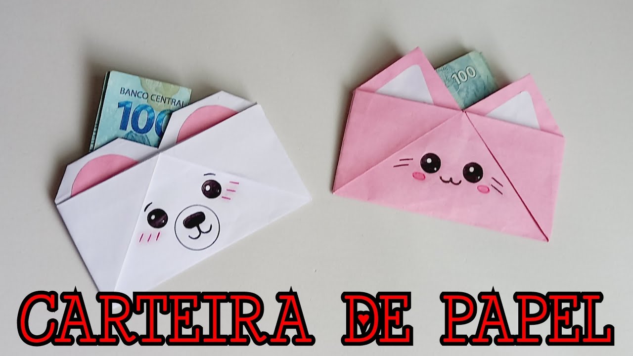 Como Fazer Carteira de Papel | origami paper craft | easy paper craft | Dobradura