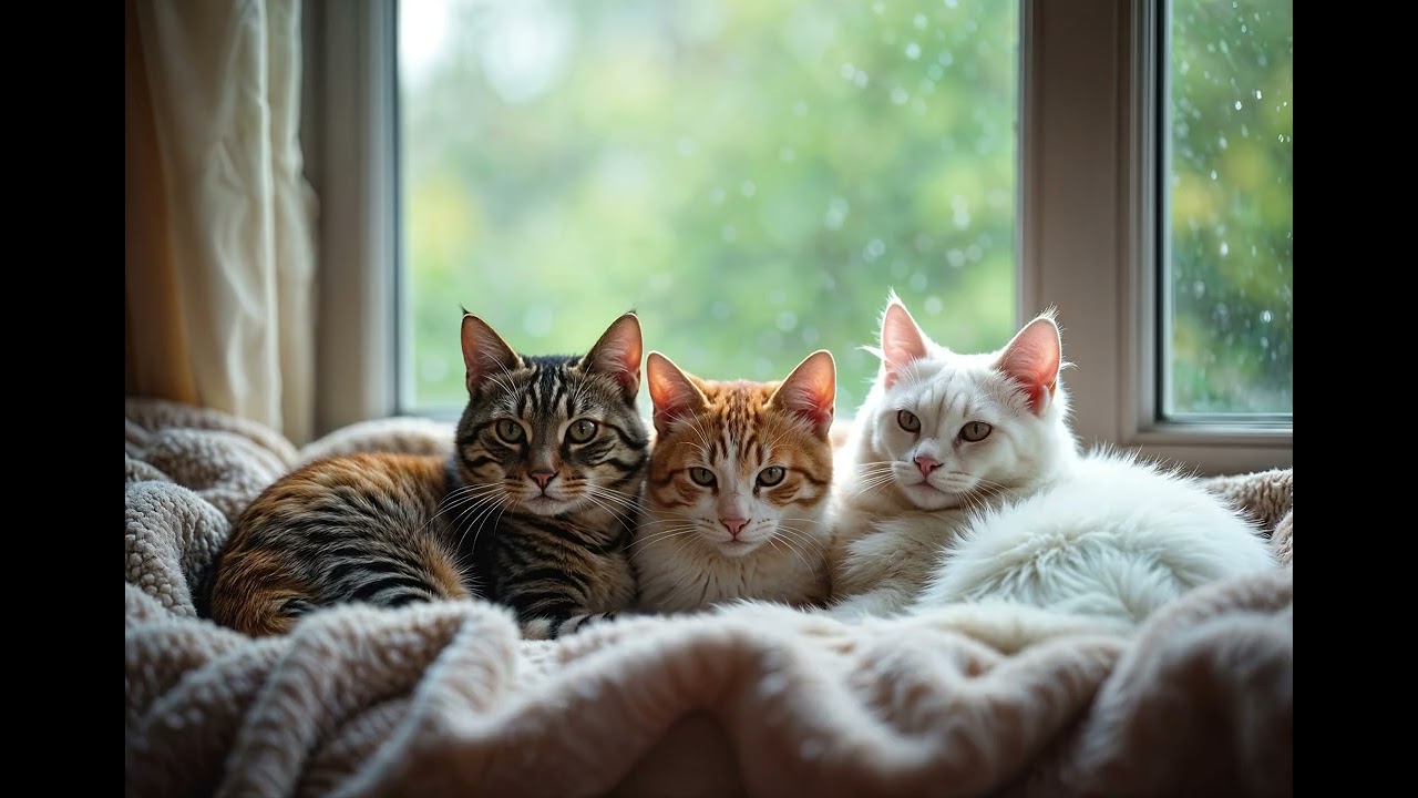 Deep Relaxing Ambient Music 💤 Cozy Window Cats | Ultimate Stress Relief, Sleep & Calm Vibes