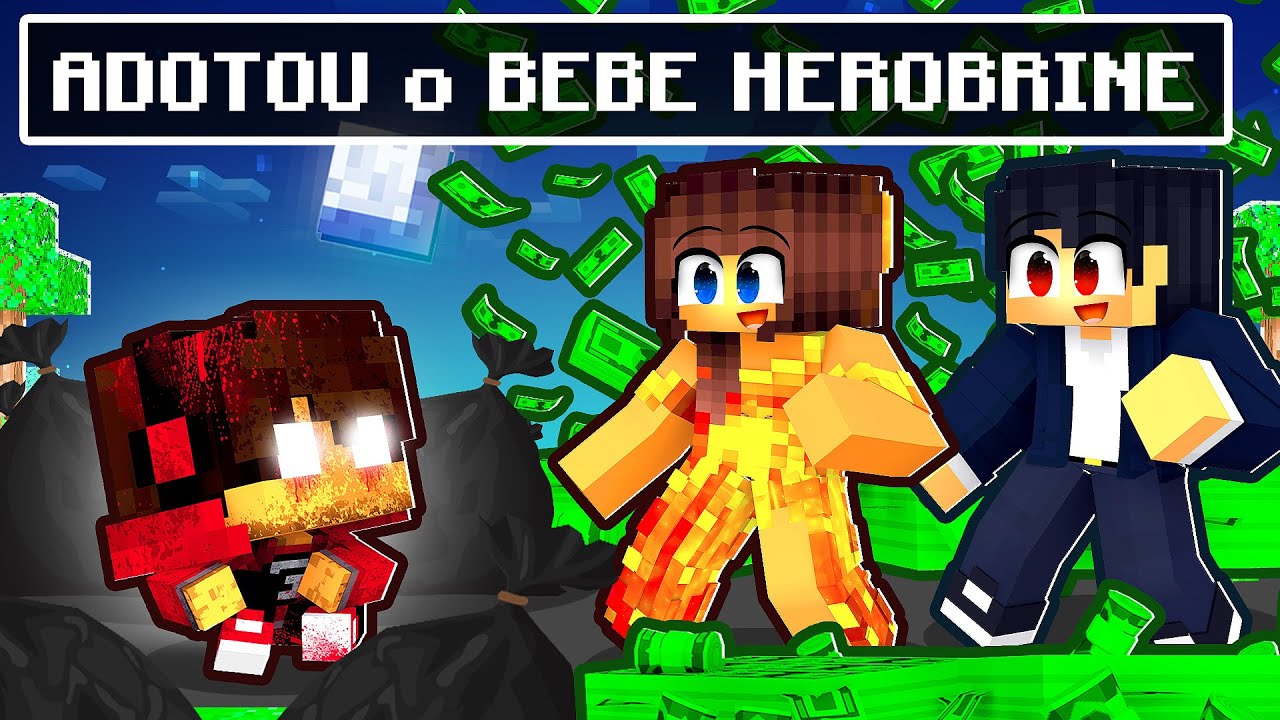 FAMILIA RICA ADOTOU BEBE HEROBRINE no Minecraft