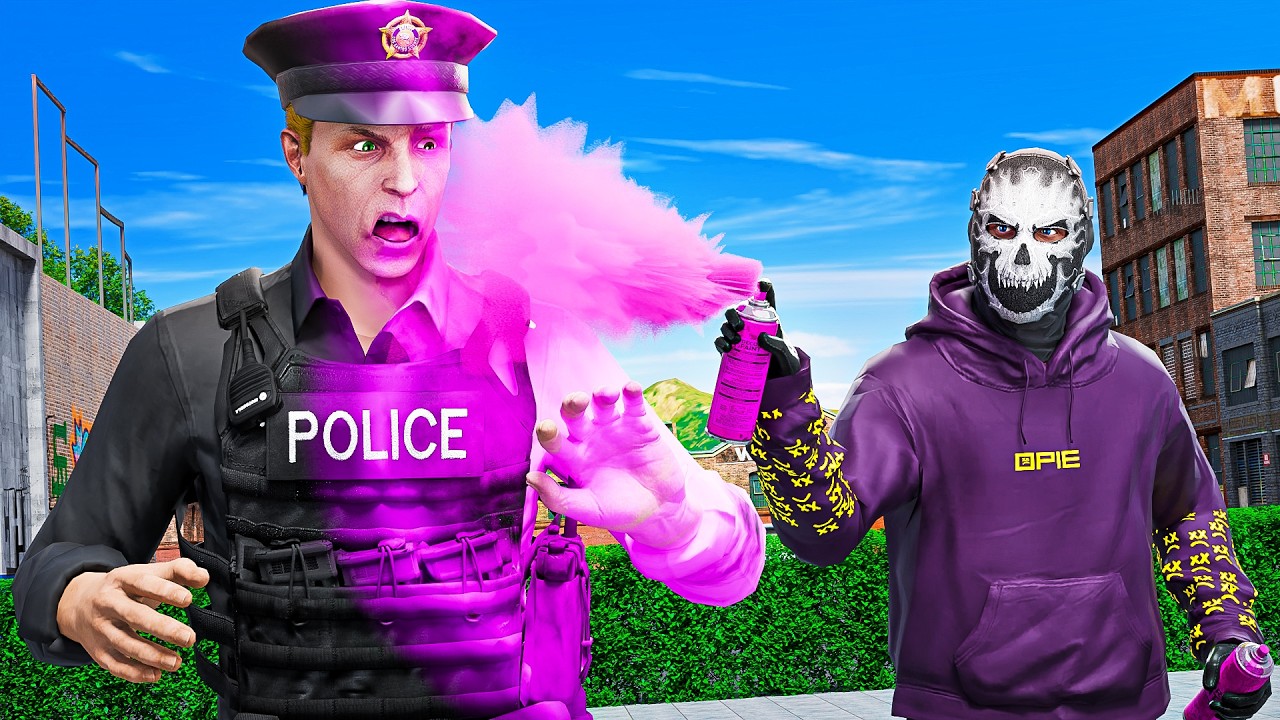 Я покрасил всех копов в розовый цвет в GTA 5 RP.