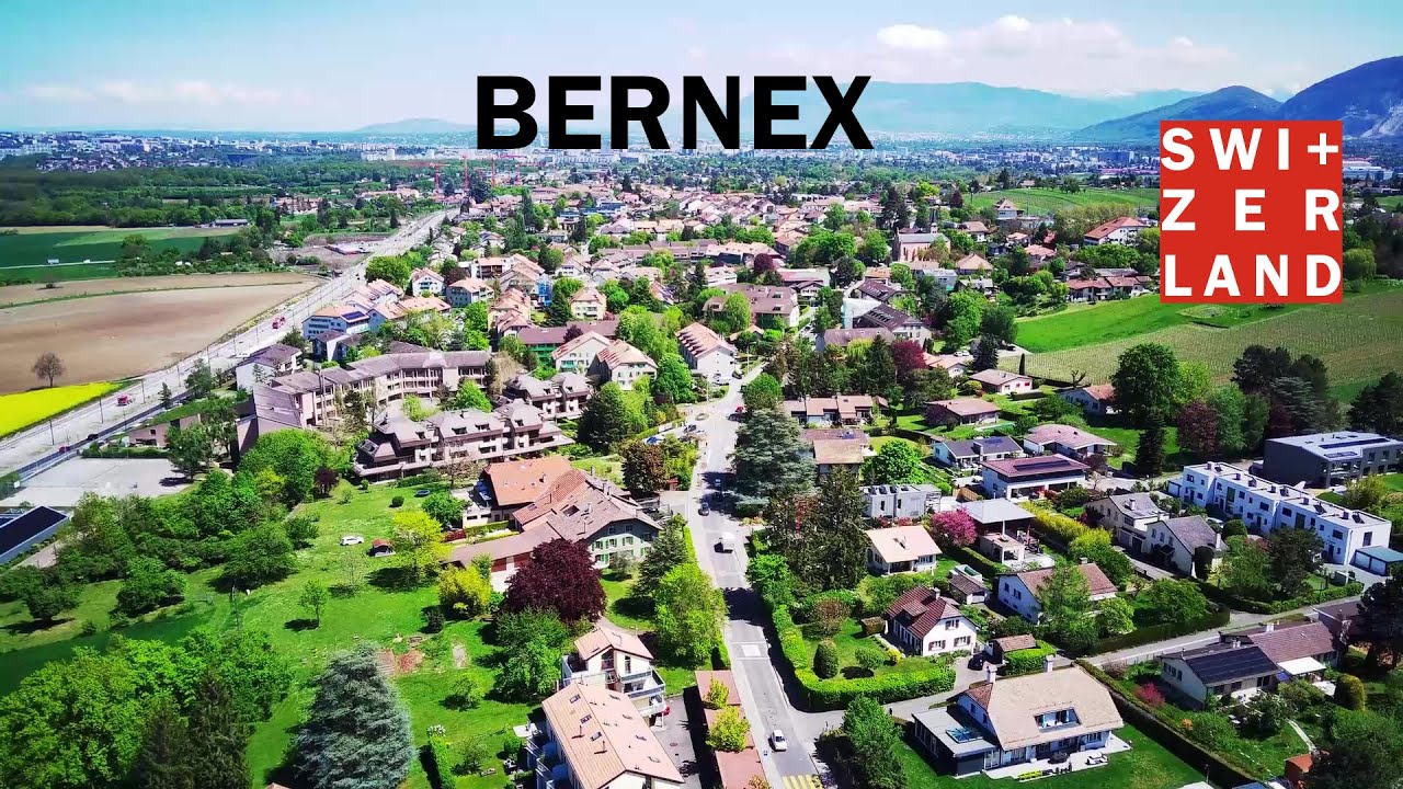 Le Village de Bernex, Switzerland, Drone 4k Stock Footage