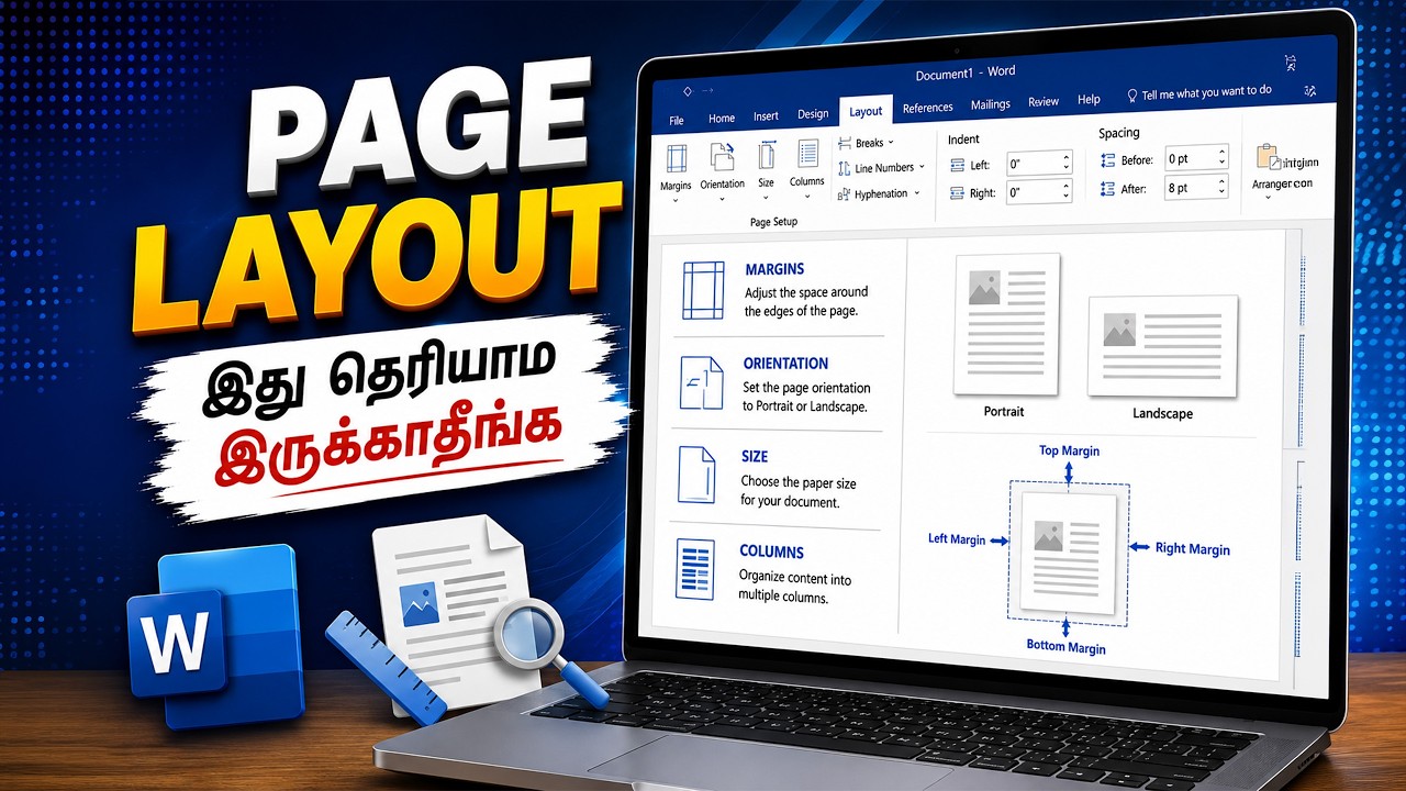Page layout in MS word in Tamil