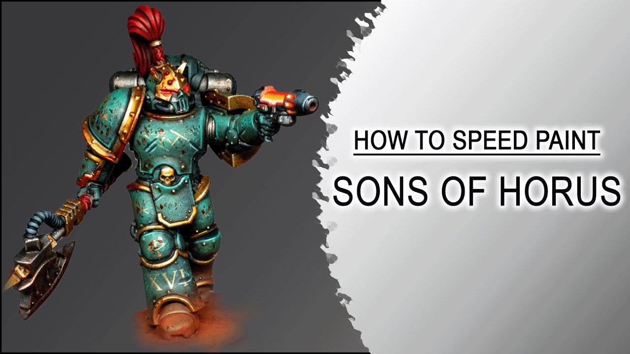 Speed Painting Sons of Horus &ndash; Easy Sea Green Armor - Eavy Metal Colors + Gore Effects