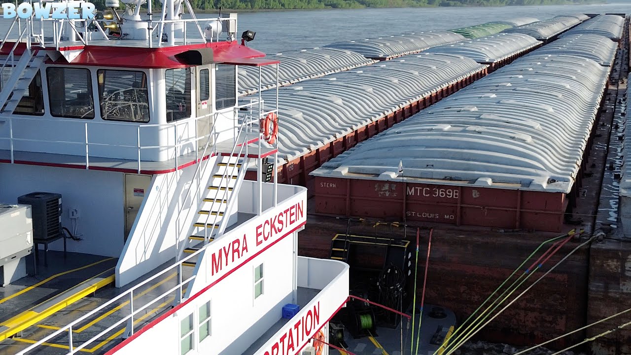 The Towboat Myra Eckstein Northbound at Thebes