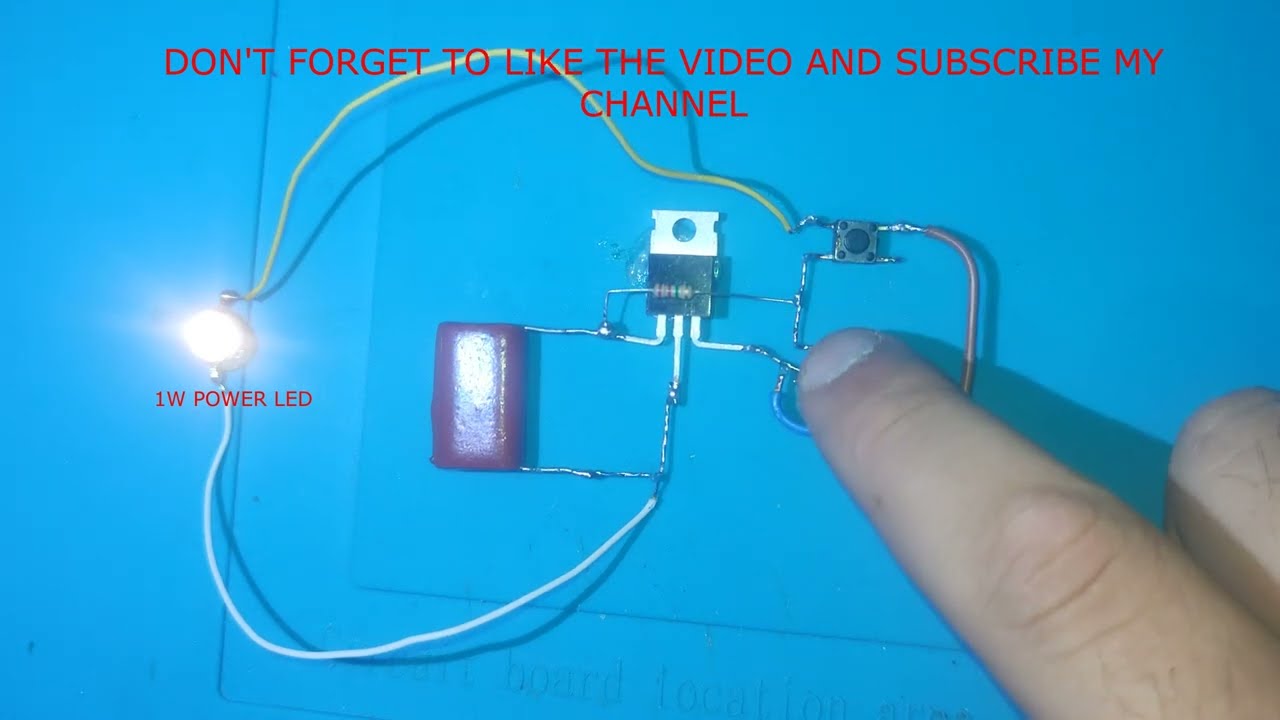 BUTTON CONTROLLED LED BRIGHTNESS ADJUSTMENT CIRCUIT WITH IRFZ44N MOSFET