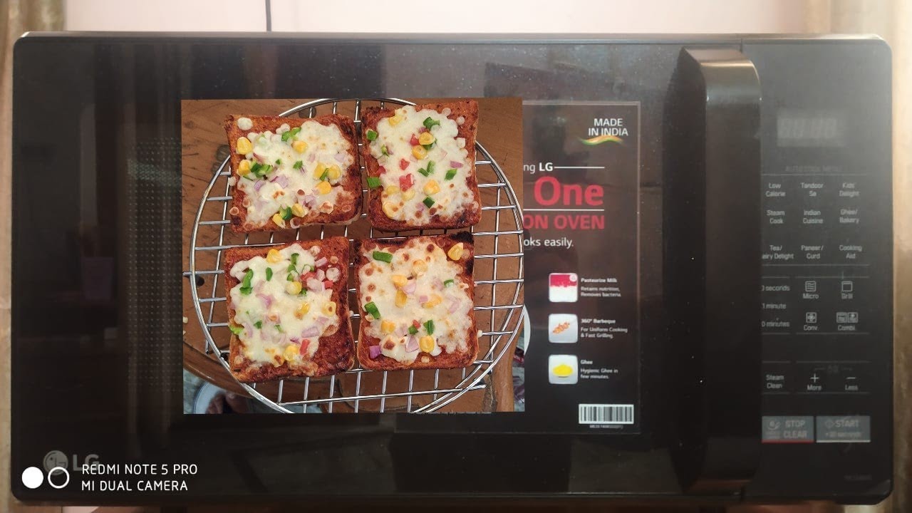 Bread pizza recipe | Quick and easy bread pizza recipe |  LG Microwave Grill & Convection mode