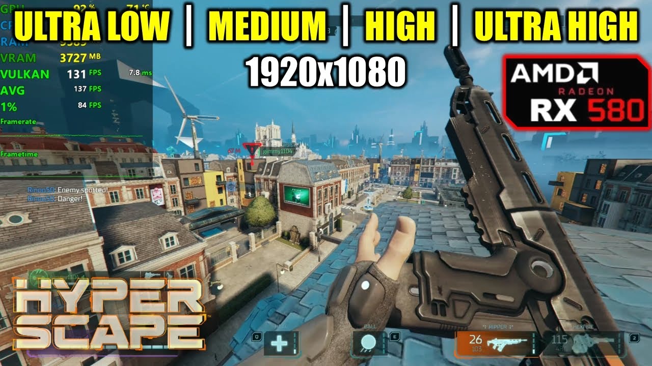 RX 580 | HyperScape - 1080p - Ultra Low, Medium, High & Ultra High