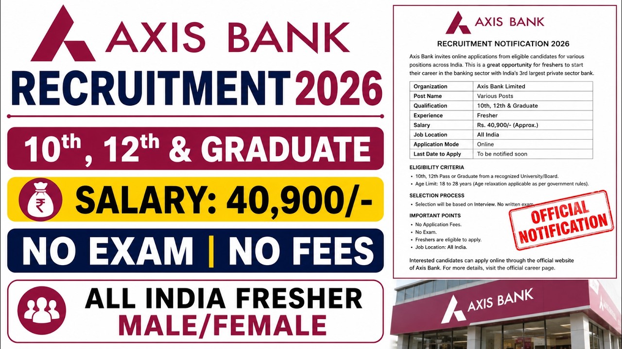 Axis Bank Recruitment 2026 | Axis Bank Vacancy 2026 | Axis Bank Jobs 2026 | New Vacancy  2026