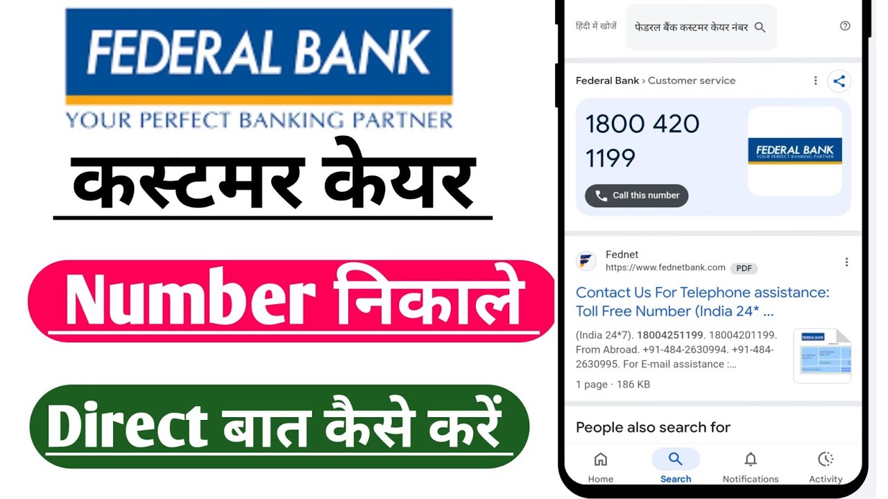 How to talk directly to Federal Bank Customer Care | Find Federal Bank Customer Care Number