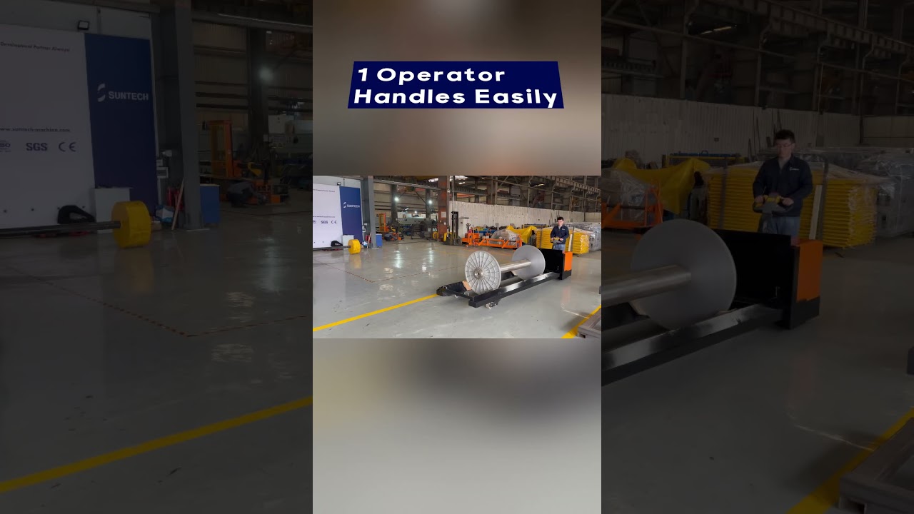 Heavy Capacity within Only 1 Operator, SUNTECH Electric Warp Beam Transport Trolley