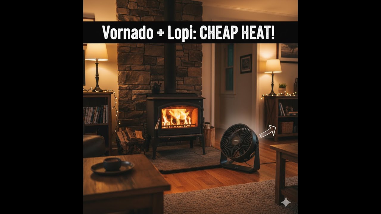 Дровяная печь Lopi Endeavor + вентилятор Vornado: самый дешёвый способ обеспечить циркуляцию тепл...