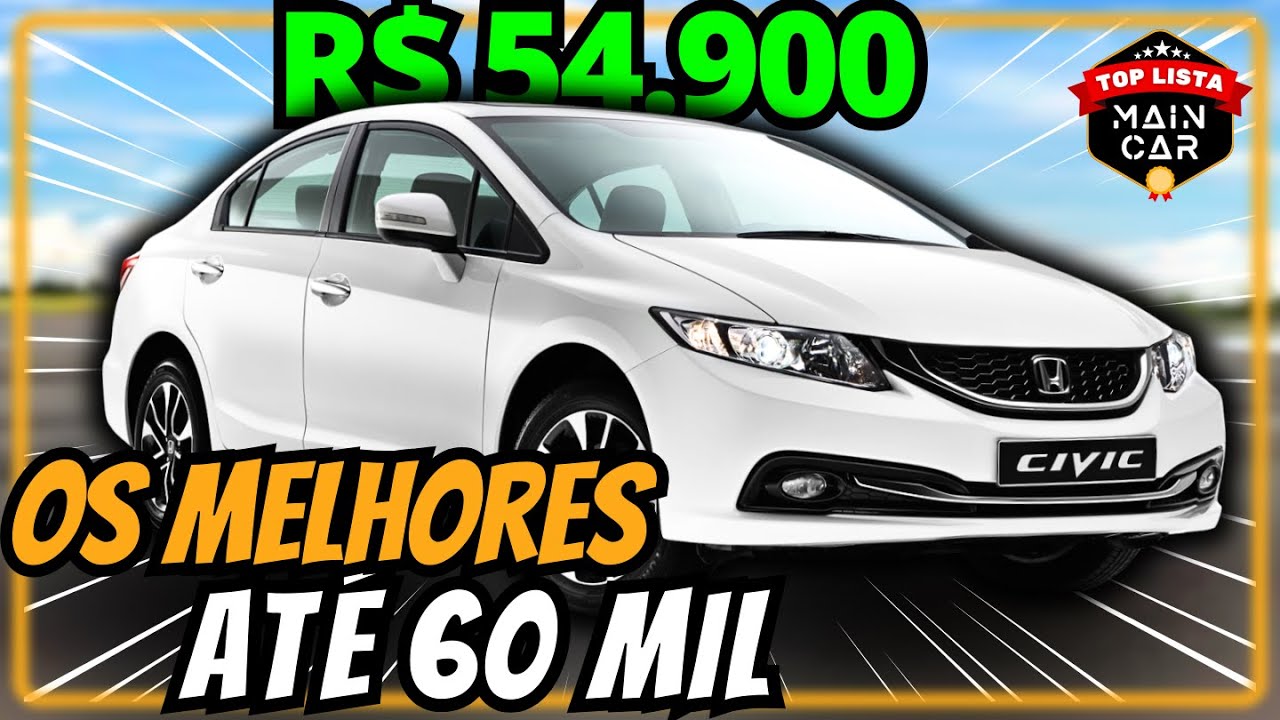 5 MELHORES CARROS até 60 MIL | FÁCEIS de Manter🔥