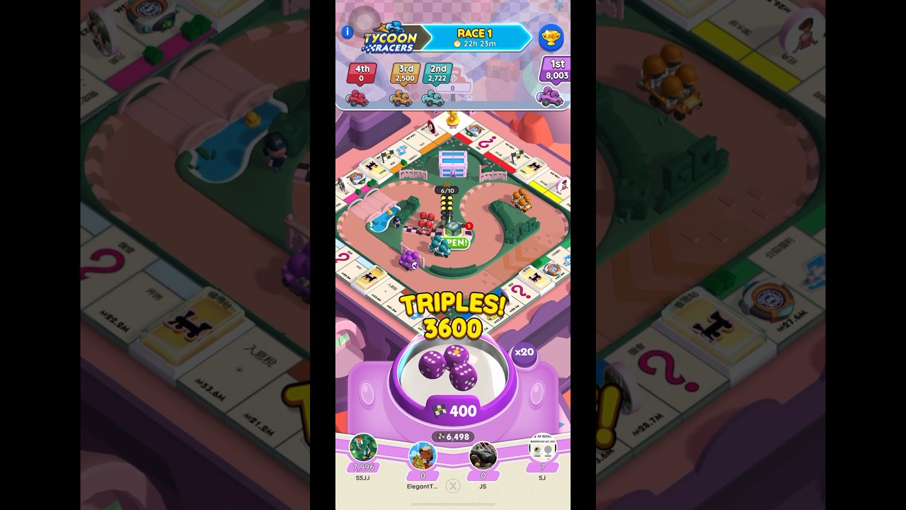 MonopolyGO! Tycoon Racers How To Race | 🏁🎲Get High Score Triples 3600! #monopoly #gaming #bug