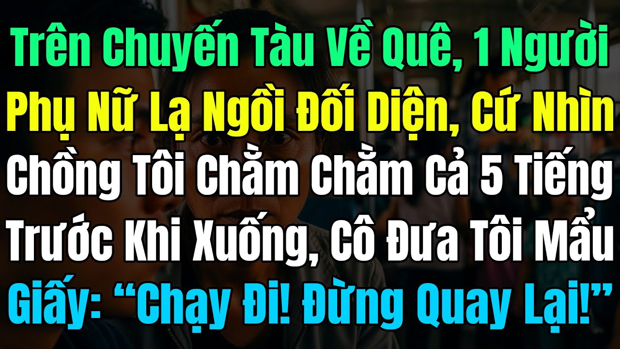 Trên Chuyến Tàu Về Quê, 1Người Phụ Nữ Lạ Cứ Nhìn Chồng Tôi Chằm Chằm 5Tiếng, Đưa Giấy Ghi: 
