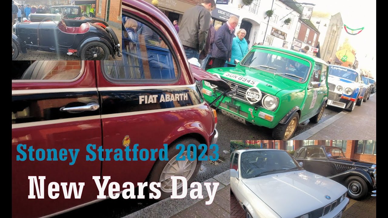 Retro Classic cars Stoney Stratford 2023 New Years Day