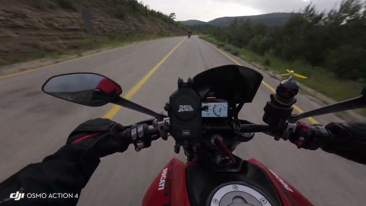 Varda Köprüsü Virajları - Tırmanış - (Ducati Monster 937 Saf Ses) Dji Osmo Action 4