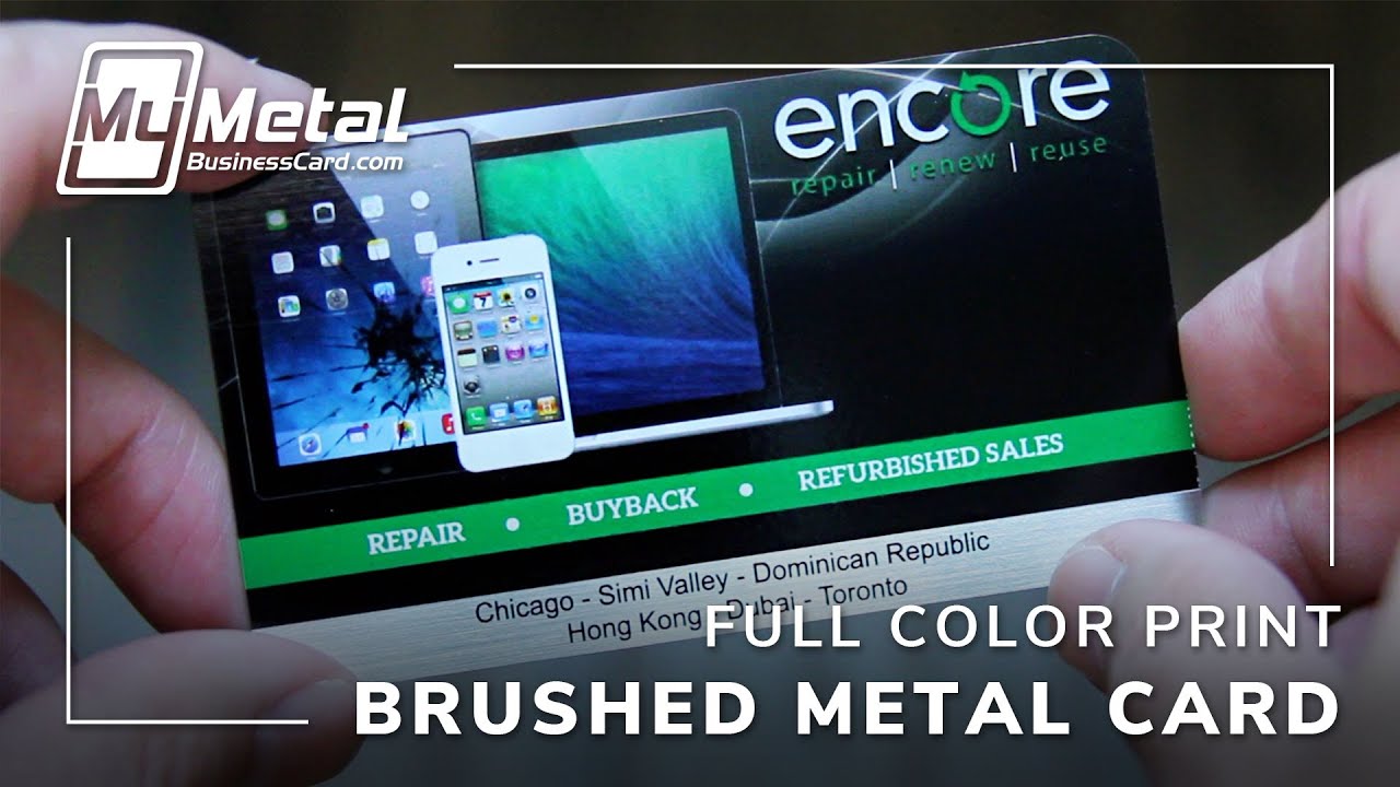 Brushed Stainless Steel Card with Full-Color Printing | My Metal Business Card